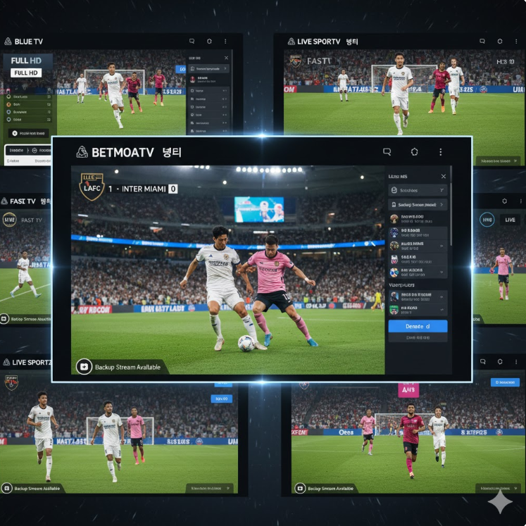 무료 축구중계 사이트 화면 캡처 콜라주