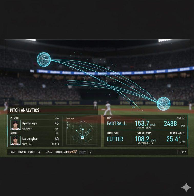 야구 데이터 분석 그래픽 화면 야구 데이터 분석 그래픽 화면