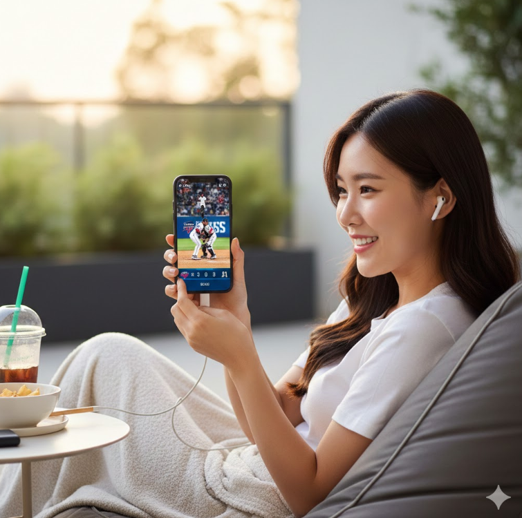 모바일로 KBO 중계 보는 사람