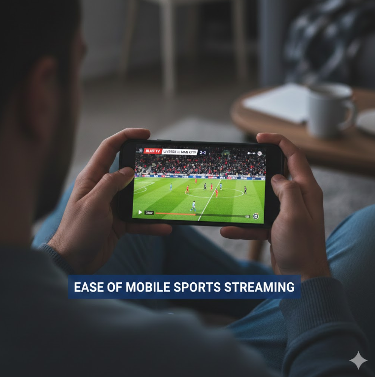 모바일로 블루티비 해외축구 중계 보는 장면 모바일로 블루티비 해외축구 중계 보는 장면