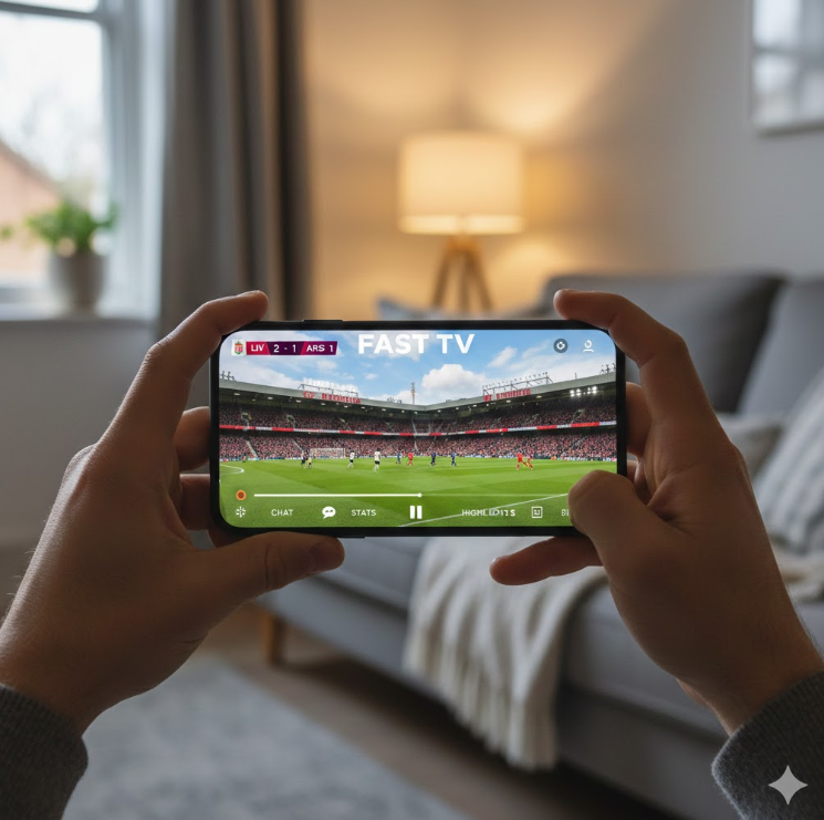 모바일로 빠른티비 해외축구 중계 보는 장면