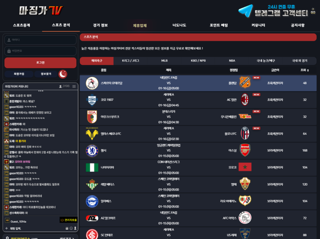 마징가티비 스포츠 분석