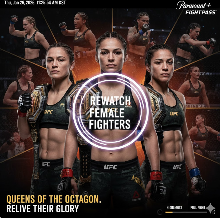 또한 신예 파이터들의 활약을 담은 프릴림(Prelims)부터 여성 챔피언들의 명경기까지 고화질 아카이브로 폭넓게 제공됩니다. 또한 신예 파이터들의 활약을 담은 프릴림(Prelims)부터 여성 챔피언들의 명경기까지 고화질 아카이브로 폭넓게 제공됩니다.