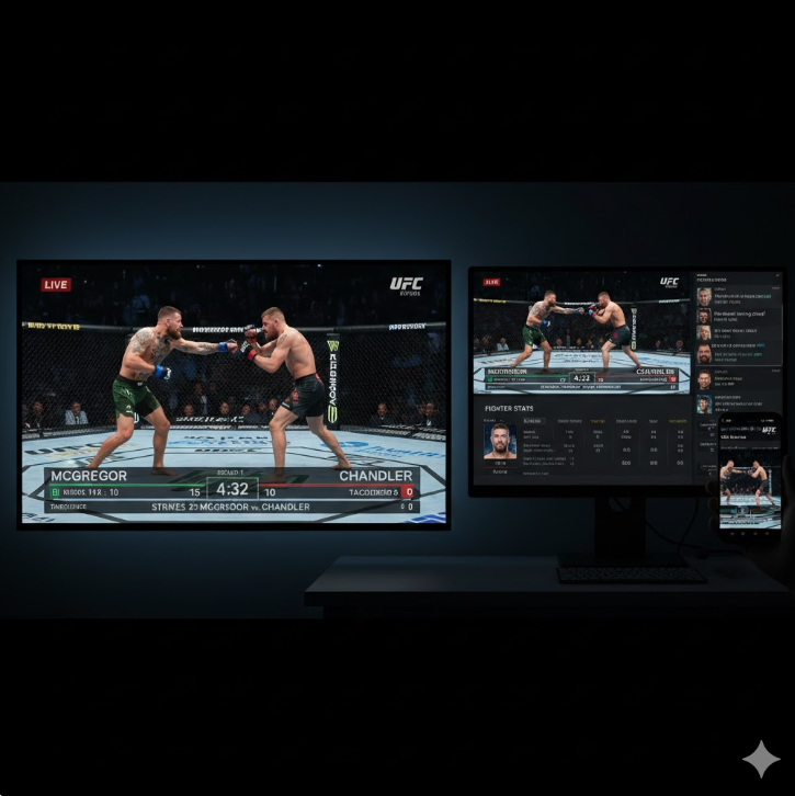 PC, 모바일, TV 등 다양한 플랫폼을 통해 실시간 스탯 오버레이와 함께 전 세계에 송출되는 현장감을 잘 보여줍니다.