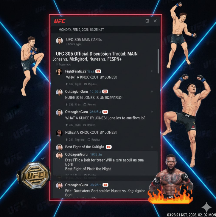 극적인 서사: KO나 서브미션 같은 결정적 순간뿐 아니라, 선수들의 라이벌 관계와 챔피언을 향한 여정 등 풍부한 스토리텔링이 포함되어 몰입감을 극대화합니다.