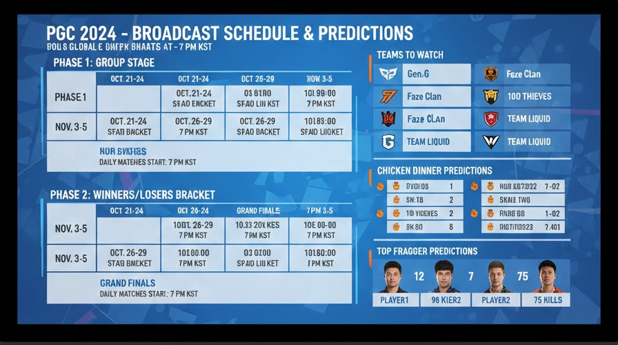PGC 중계 일정 캘린더 이미지